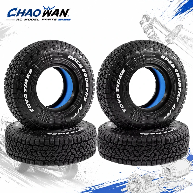 4Pcs 105mm 1.9 Inch RC Crawler Rubber Wheel Tire Set, Off-Road Rock Crawling Tyres for 1/10 Axial SCX10 D90 TF2 Tamiya TRX4 Upgr