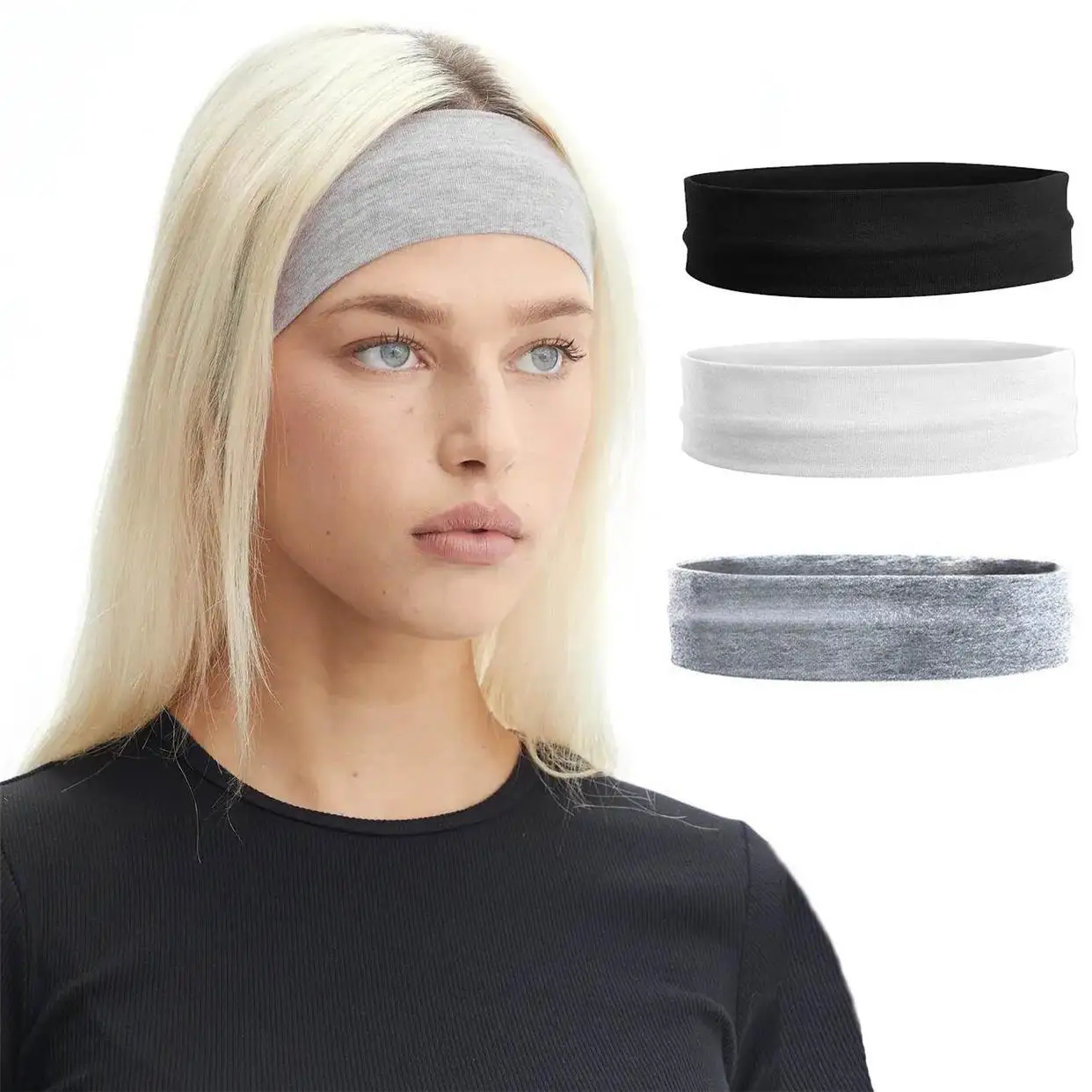 

Черная вязаная спортивная повязка на голову для фитнеса, мужская повязка для ежедневного использования, впитывающая пот, защита лба, полотенце для йоги, бренд ABEYINUOR