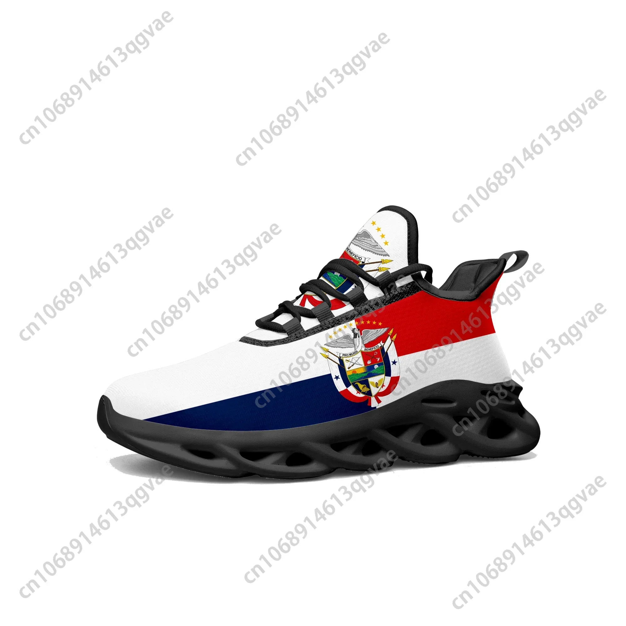 Panamanian Flag Flats Sneakers Mens Womens Aaron Sports Running Sneaker Lace Up Mesh Footwear Panama Tailor-made Shoe Black