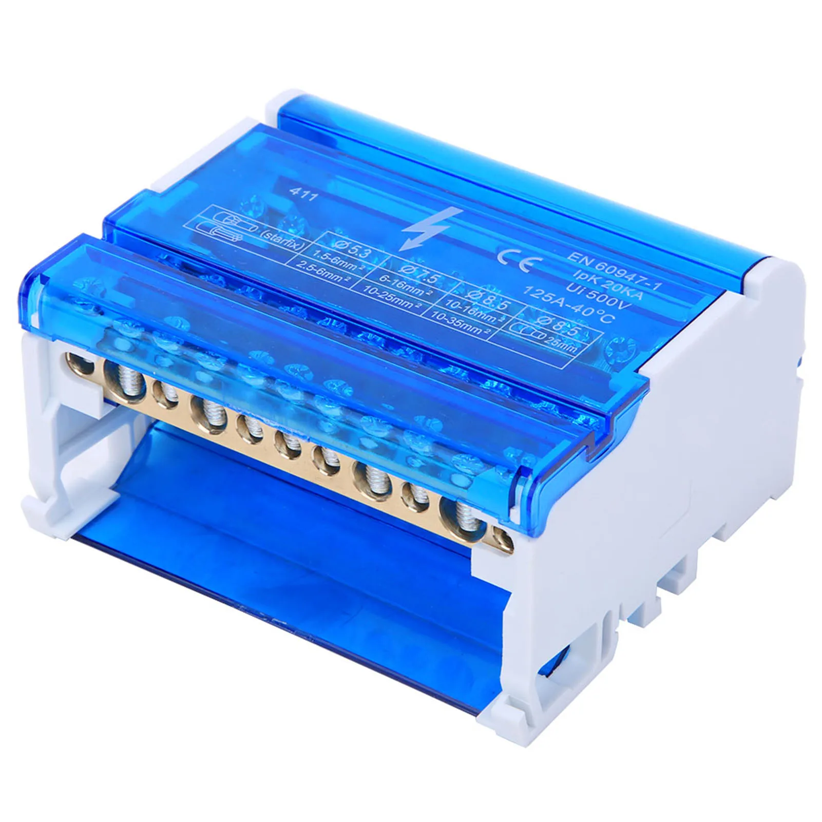 411 Terminal Block Distribution Box Din Rail 4-Level Single Phase for Electrical Engineering Distribution Box Junction Box