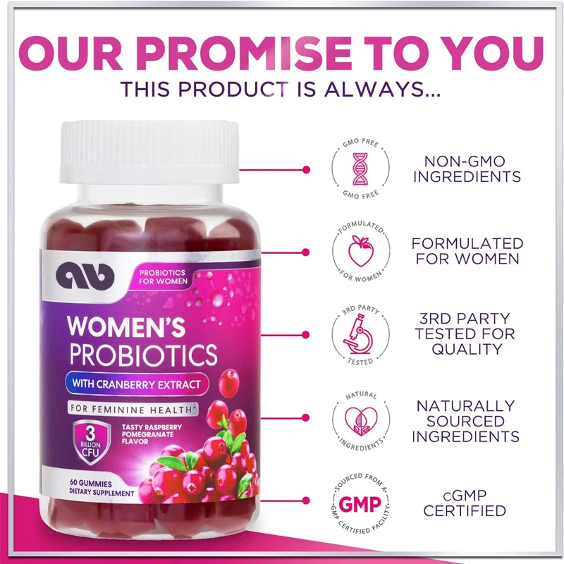 

Women's Probiotics - Used for pH, digestion, and immune health support, 3 billion colony units containing cranberry -60 gummies