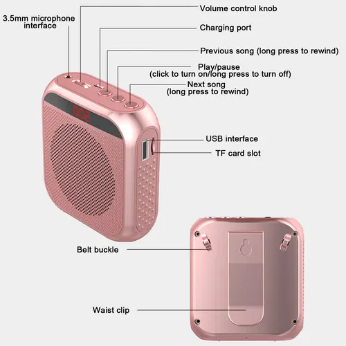 Imagen 2 del producto Megáfono de sonido fuerte, amplificador de Audio con megáfono, sistema de altavoces, altavoz amplificado, micrófono de voz USB, megáfono, profesores, discurso