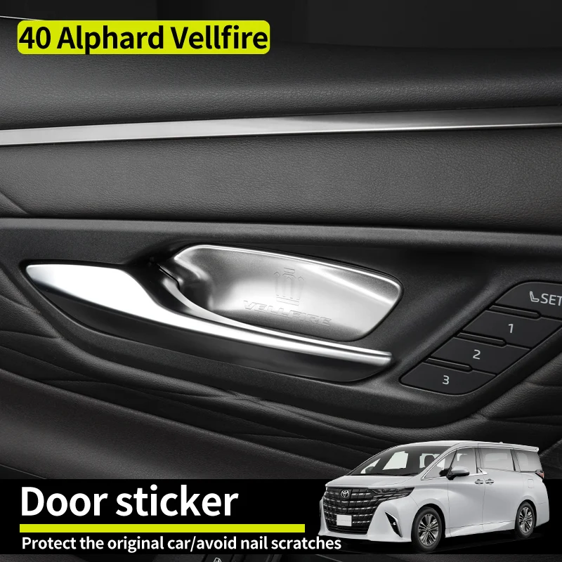 For 2023-2024 Year Alphard Vellfire 40 series Diecast Accessories Inner handle door bowl sticker Modification Decoration