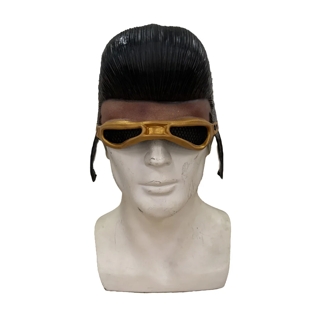 Elvis Half Face Mask Cosplay Vintage Latex Helmet Masks Carnival Masquerade Dress Up Halloween Party Costume Prop Gifts 2