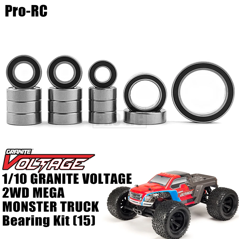 For Arrma 1/10 Granite Voltage 2WD MEGA Sealed Bearing Kit 15Pcs