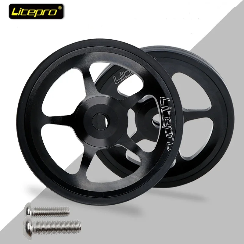 Litepro Bike Easy Wheel 60mm For  Folding Bicycle 6 Bearing Wheels Stable Lightweight 22g/Pcs Aluminum Alloy