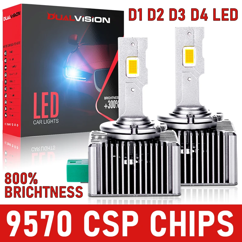 

Dualvision D3S LED D1S D Series Автомобильная фара Canbus HID D2S D3S D4S D5S D8S D1R D2R D3R D4R Ксеноновая лампа 30 шт. CSP Core 6000K 12V