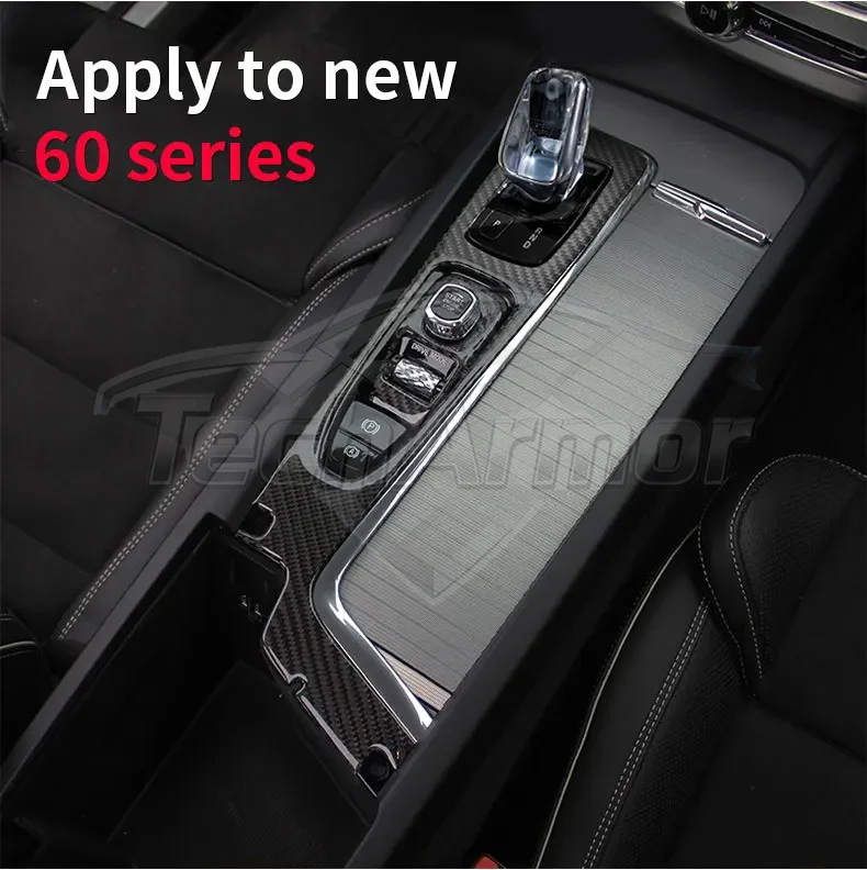 سيارة مركز وحدة التحكم والعتاد لوحة ألياف الكربون ملصق حامي مجموعة لفولفو CX60 S60 V60 CX90 2018-2025 اكسسوارات السيارات الداخلية