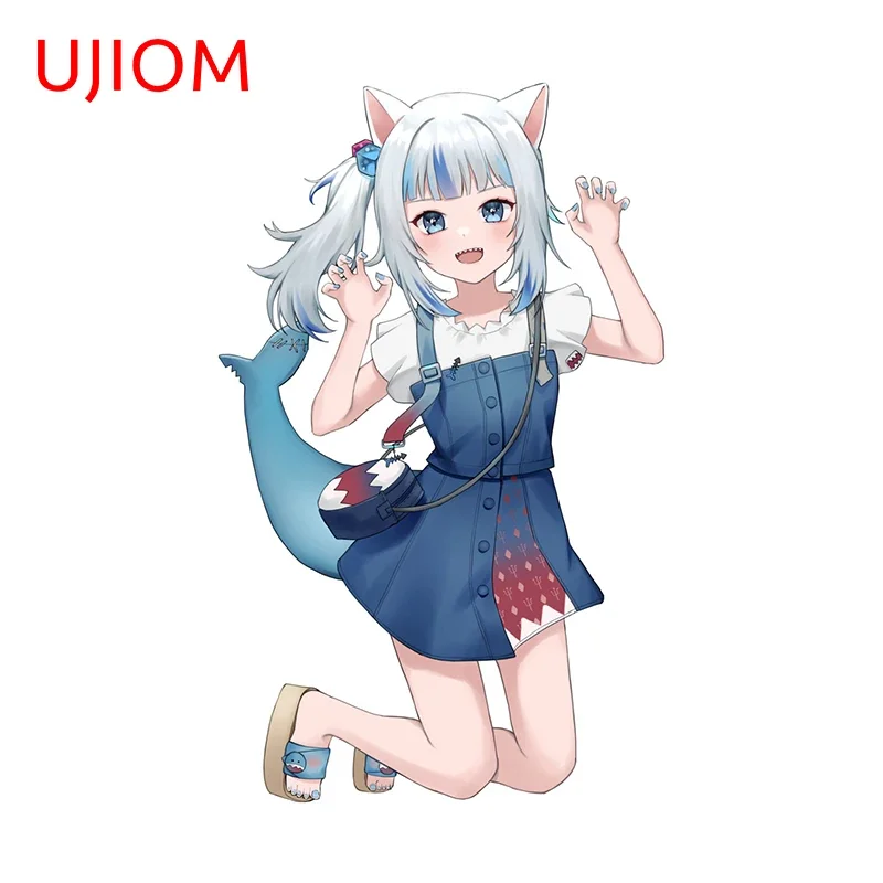 UJIOM Cats Ear Girl Gawr Gura Shark Wall Sticker Kawaii Loli HD Pattern Graphics Decal High Quality Kitchen Cupboard Decoration