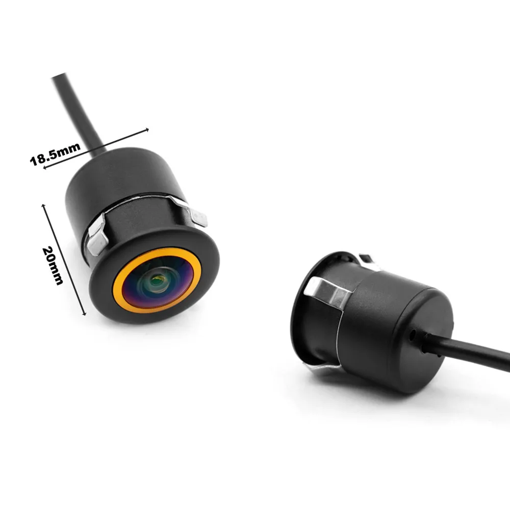 QMKJ 180 Deg 4K AHD 1080P Golden Fisheye Lens Car Front Backup Camera 185mm Punch Night Vision Camera  Universal
