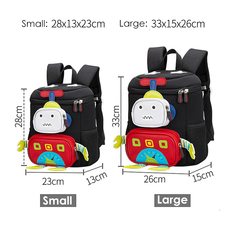 Mochilas escolares con diseño de Robot de dibujos animados para niños y niñas, morral Escolar de viaje de 1-3 grados, Kawaii