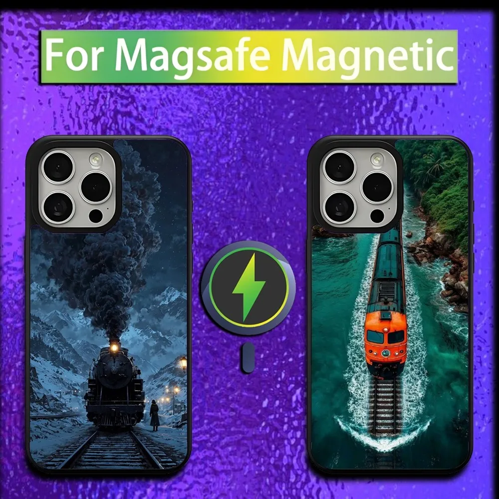 

Train Locomotive Rail Phone Case For iPhone 16,15,14,13,12,11,Plus,Pro,Max,Mini Magsafe Magnetic Wireless Charging