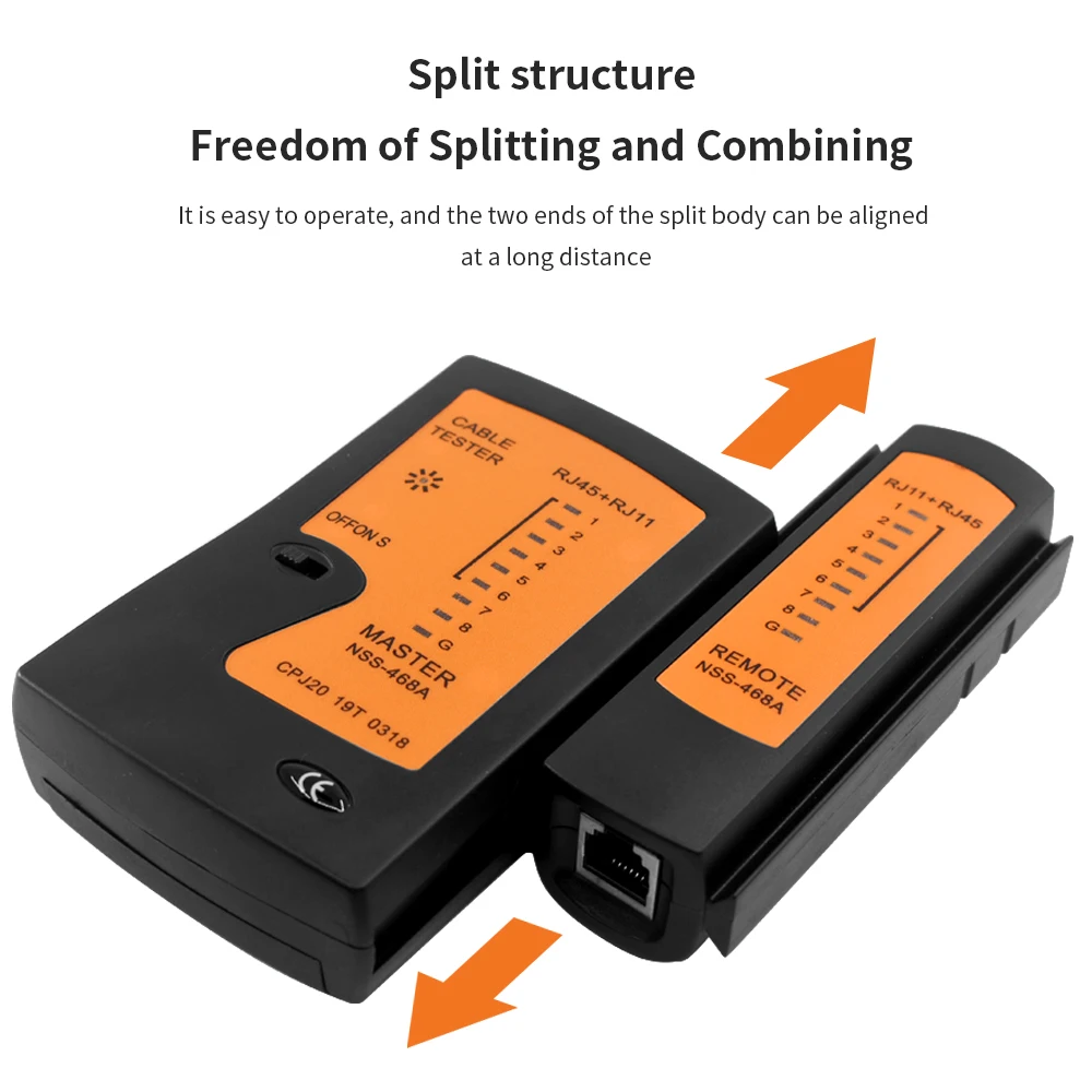 TISHRIC-NSS-468A Lan Cable Tester, Conector RJ45, Rede Cable Finder, Ferramenta Crimp, Tester portátil