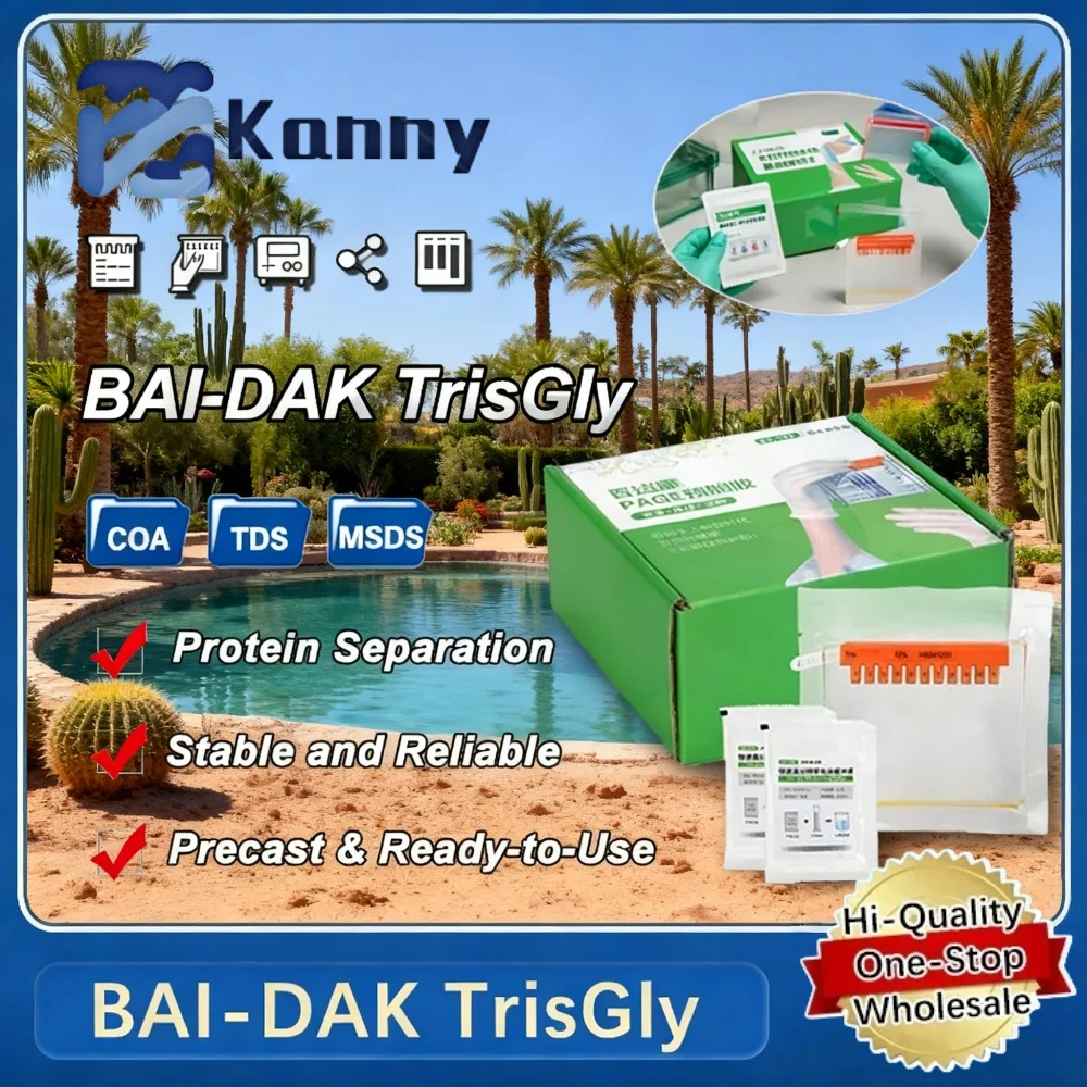 Bai-dak Trisgly Protein Precast Gel Page Polyacrylamide Gel For Western Blot Electrophoresis And Protein Analysis Laboratory Use