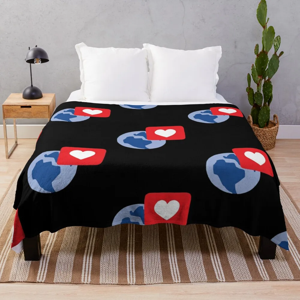 Love notification Throw Blanket anime Travel Bed covers Blankets