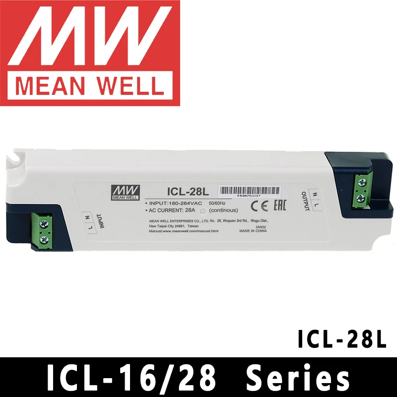 Mean Well ICL-16L/28L Linear Type meanwell ICL-16R/28R DIN Rail 16A/28A AC Inrush Current Limiter