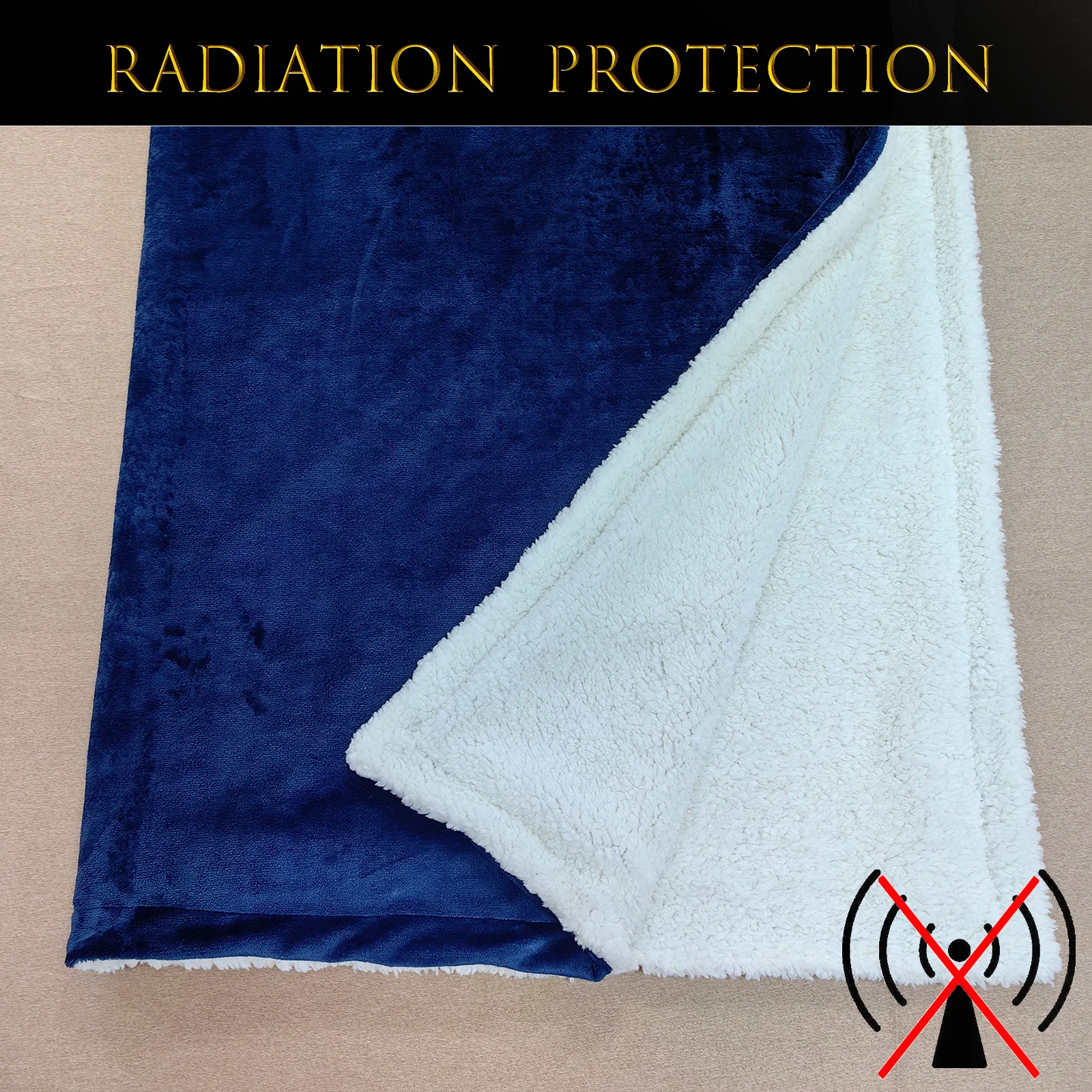 Coperta di protezione EMF con tessuto di rame all\'interno del blocco Anti-radiazioni segnale WIFI schermatura RFID/RF spessa copertura in peluche