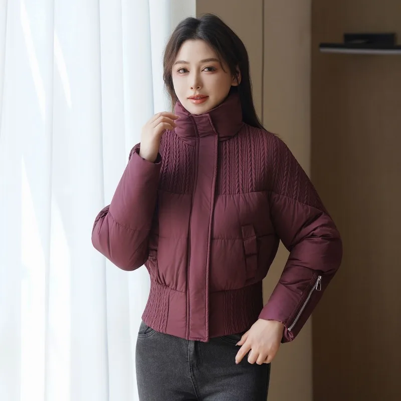 سترة قطن نمط قصير شتاء جديد 2025 سترة قطن دافئة عصرية بلون غربي معطف سترة قطن للتنقل #6