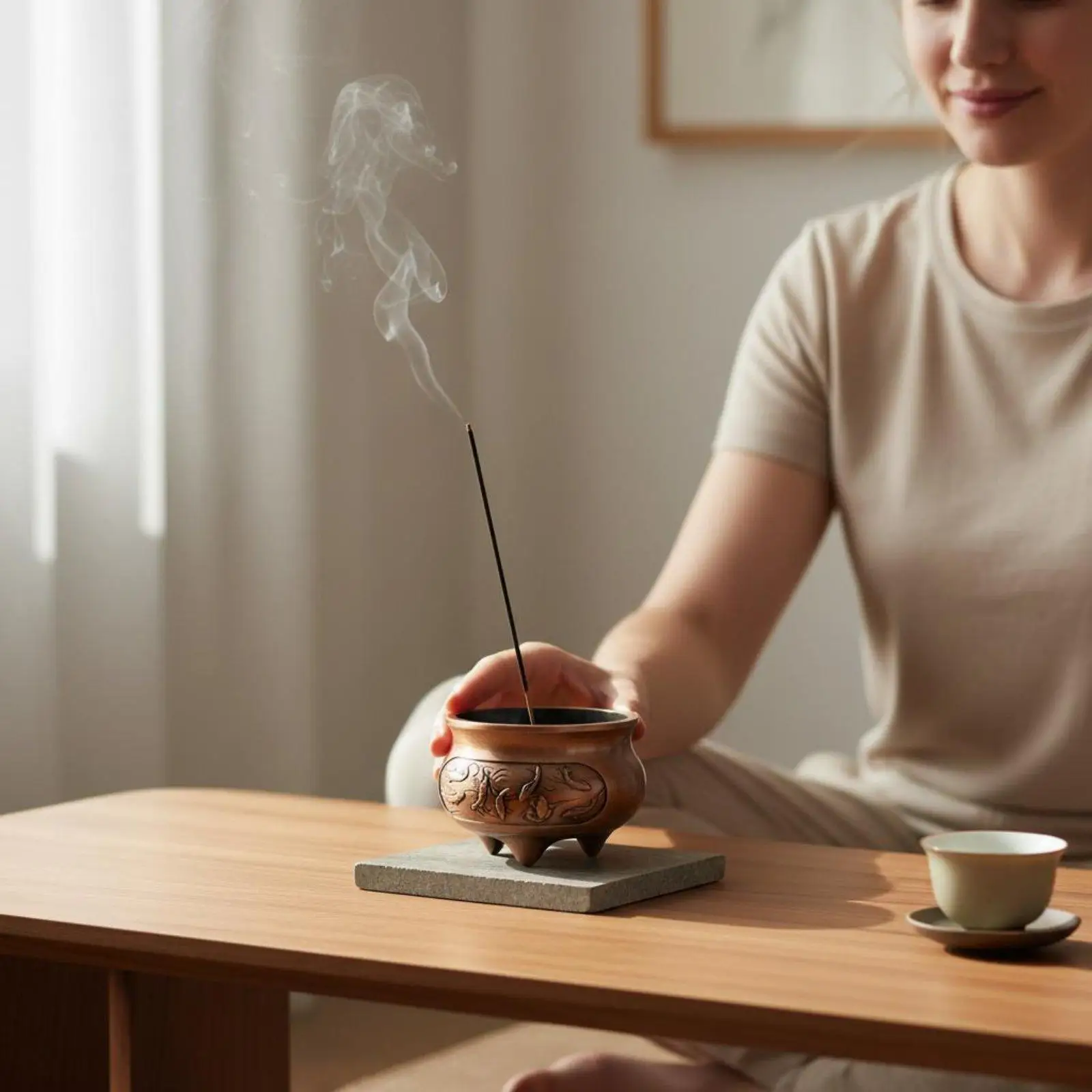 Scent Vessel Holder Miniature Scent Vessel Holder Incense Holder Mini Censer for Meditation Room, Mindfulness Studio