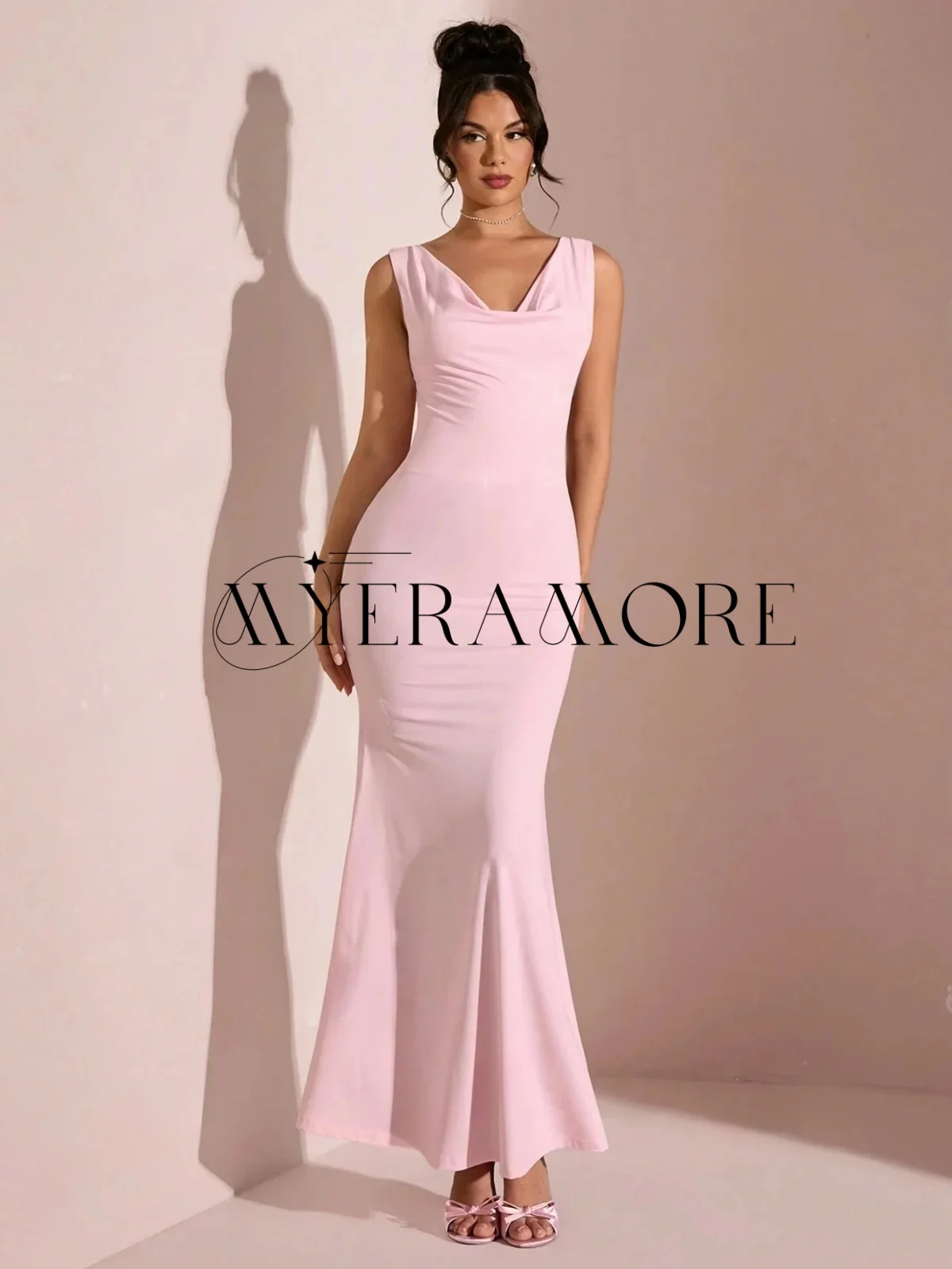 

Elegant Mermaid Evening Dresses One-Shoulder Side Slit Pleat Prom Dresses Customized فساتين سهرة