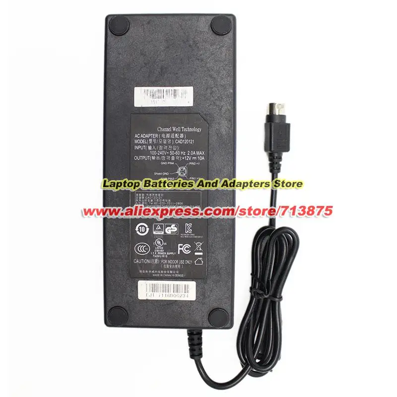 

Genuine CWT CAD120121 AC Adapter EA11011H-120 12V 10A 120W 4PIN for SYNOLOGY DS1019+ QNAP TS421 TS410 TS-419P TS-453bt3 TS-963x