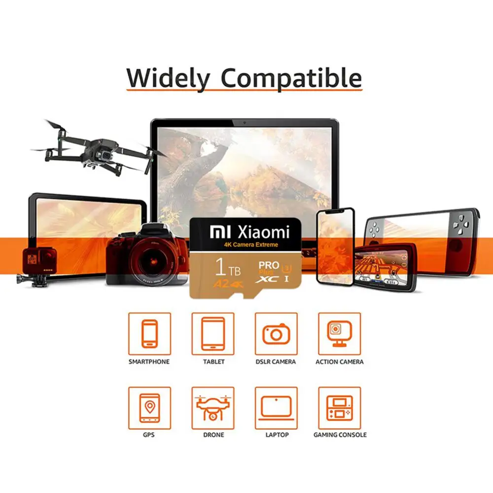 Mijia xiaomi 1TB Class10 Micro TF SD Card 2TB Memory Card 128GB 256GB 512GB A2 4K V30 Video Card For Drones Camera Original