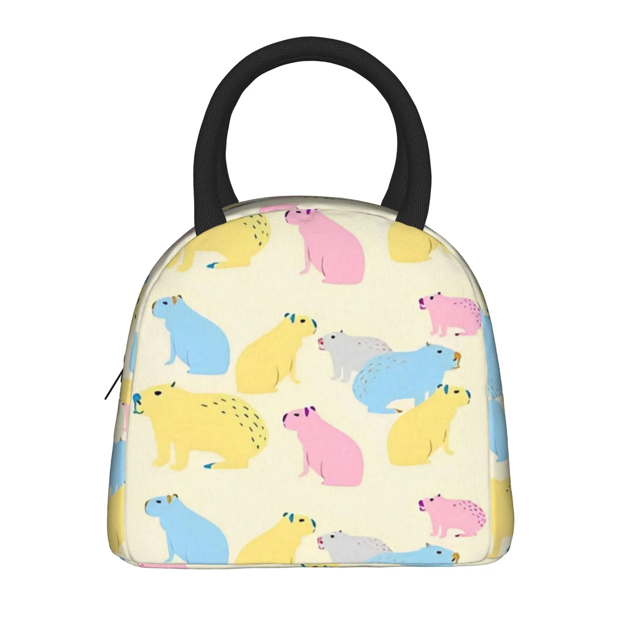 Capybara Colorful   Insulated Lunch Bag Cooler Bag Reusable  Leakproof Tote Lunch Box Food Bag Beach  Outdoor