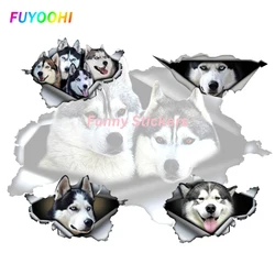 13cm*9cm Creative 3D Siberian Husky Waterproof Car Sticker JDM Reflective Car Decor Vinyl Auto Motorcycle Stickers