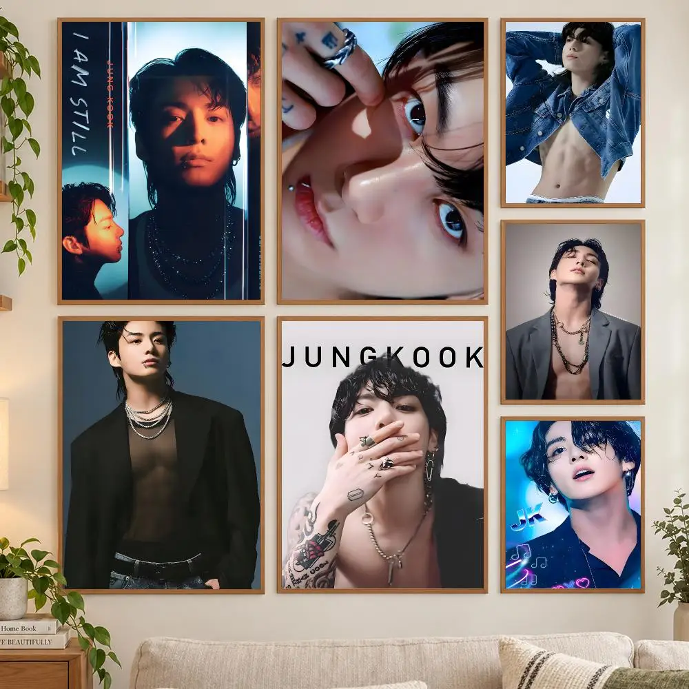 Jungkook Male Star Poster HD art sticky wall waterproof home living room bedroom bar aesthetic decoration