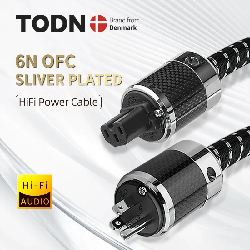 

TODN silver plated ofc US AC Power Cord Power Cable hifi American Standard Audio CD Amplifier Amp US Power Cables EU US Plug Pow