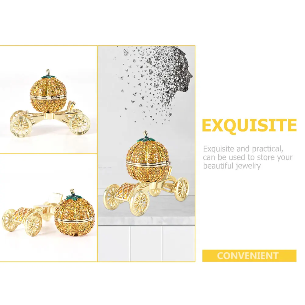 

European Pumpkin Cart Decoration Jewelry Organizer Wedding Favor Boxes Carriage Centerpiece Fall Decorations for Home Women