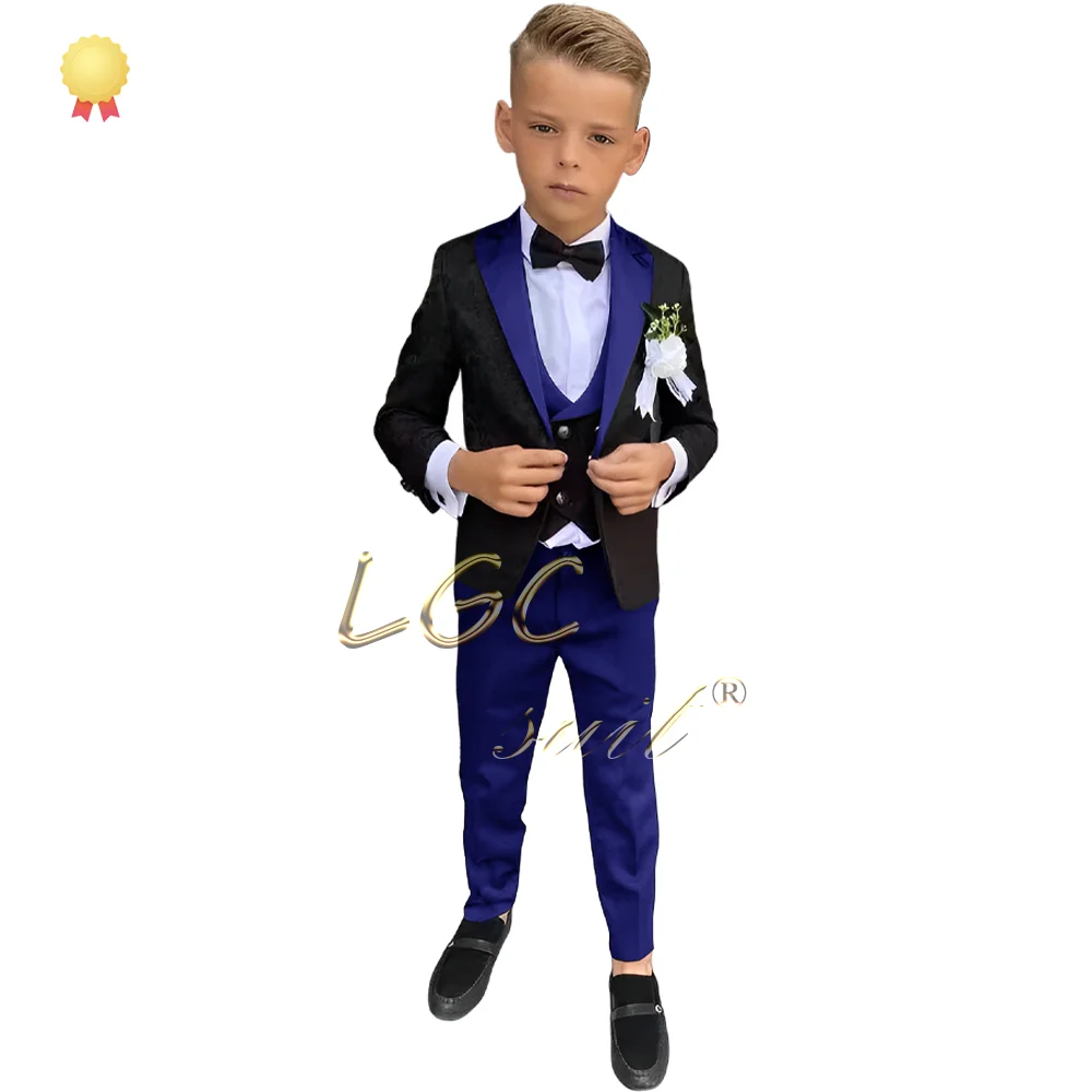 

Boy's wedding suit (jacket + vest + trousers) customized tuxedo suit suitable for children aged 2 to 16 years old