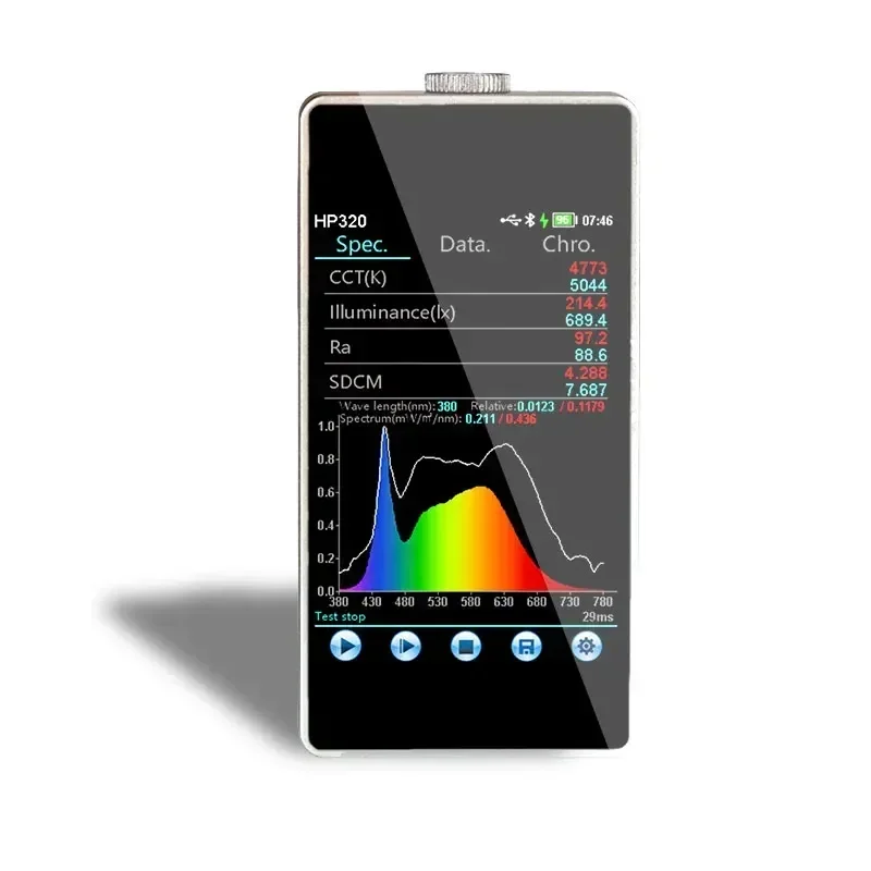 Spektraler Beleuchtungs stärke messer Spektrum Bestrahlung Farb temperatur index Tester hp330 Lichts pektro meter 0, 5-1, 5 nm