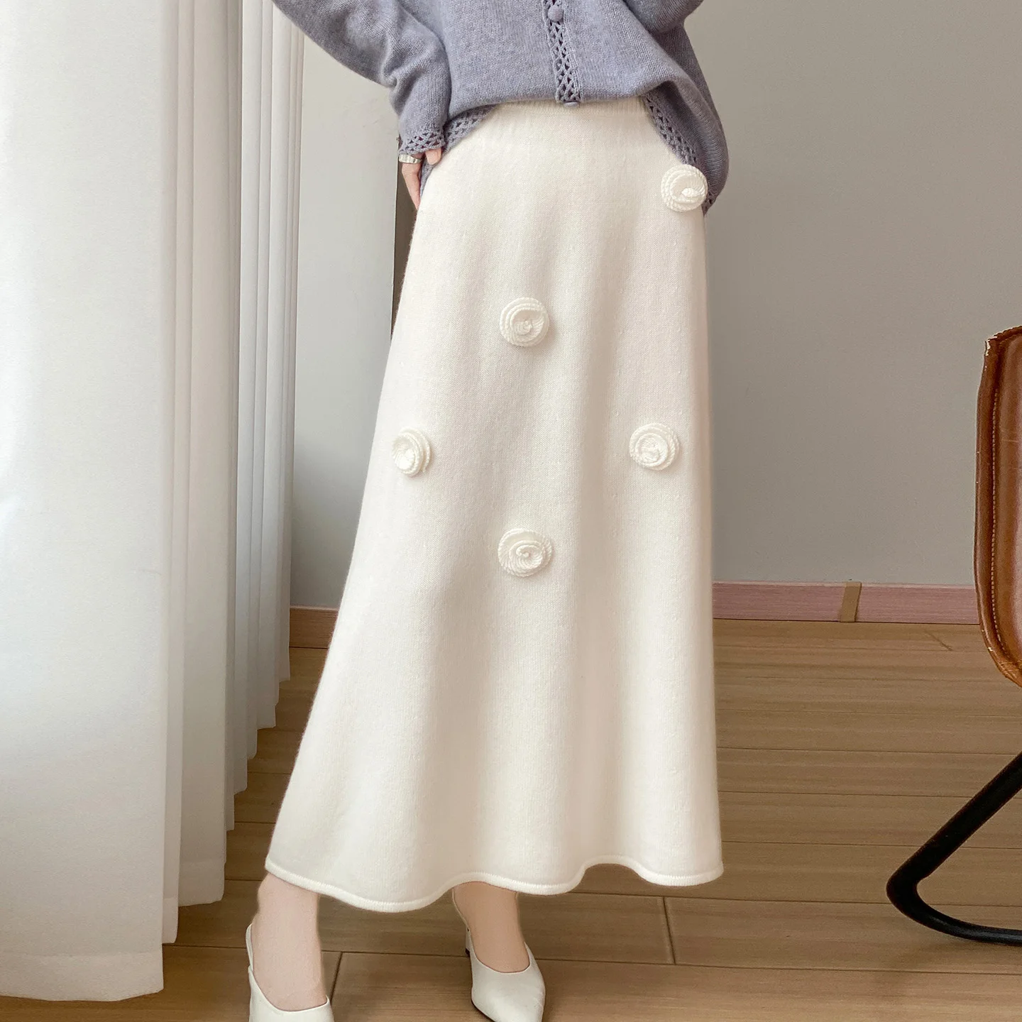 2026 Autumn and Winter New Women's Skirt 100% Pure Cashmere Knit Fishtail Skirt Solid Color Slim Fashion Best-Selling Skirt