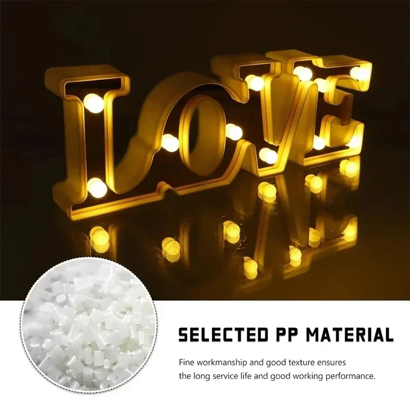 San Valentino AMORE Luci di segnalazione a LED Luci da lettera romantiche Decorazione desktop per la casa Puntelli per atmosfera di nozze Decorazioni per feste