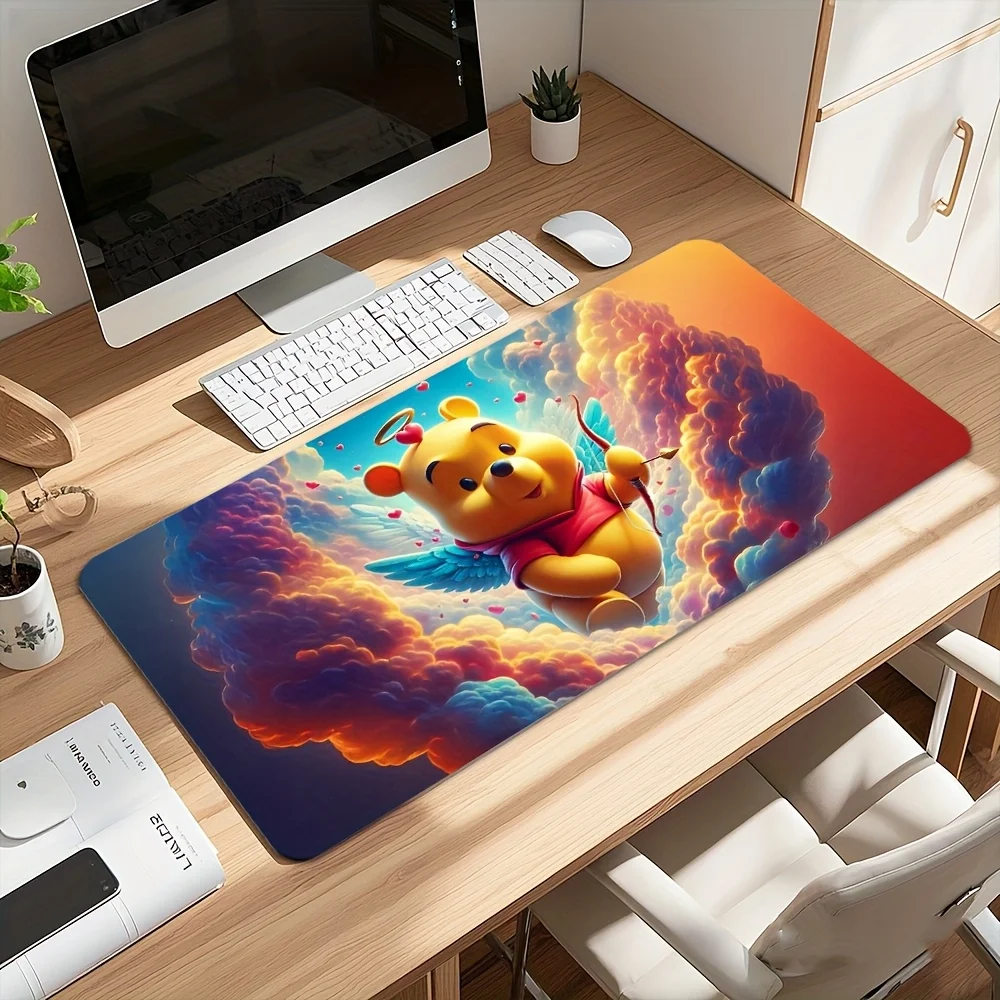 くまのプーさん 特大ゲーミング＆オフィスデスクマット - 公式くまのプーさん＆ティガーのデザイン、滑り止め表面、コンピューターキーボード
