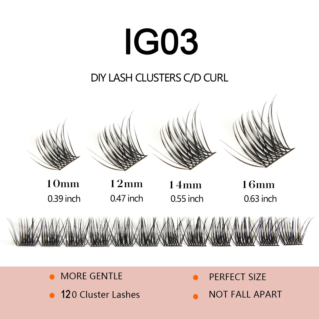 IGUIONSS Lash Extension Kit 240pcs Lash Clusters IG03 Curl DIY 10-16mm with Lash Bond and Seal Lash Tweezers