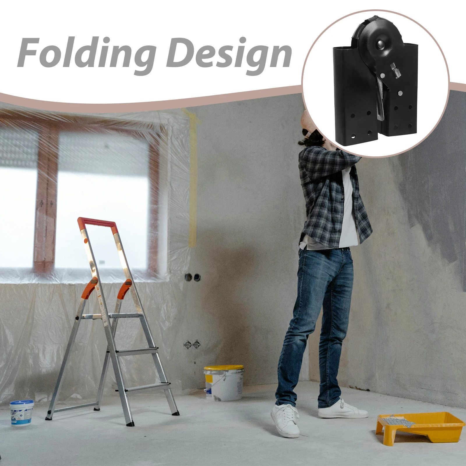 

Aluminum Alloy Elbow Connection Parts 5.5cm Black Hinge Replacement Kit Foldable Ladder Accessories Durable Construction