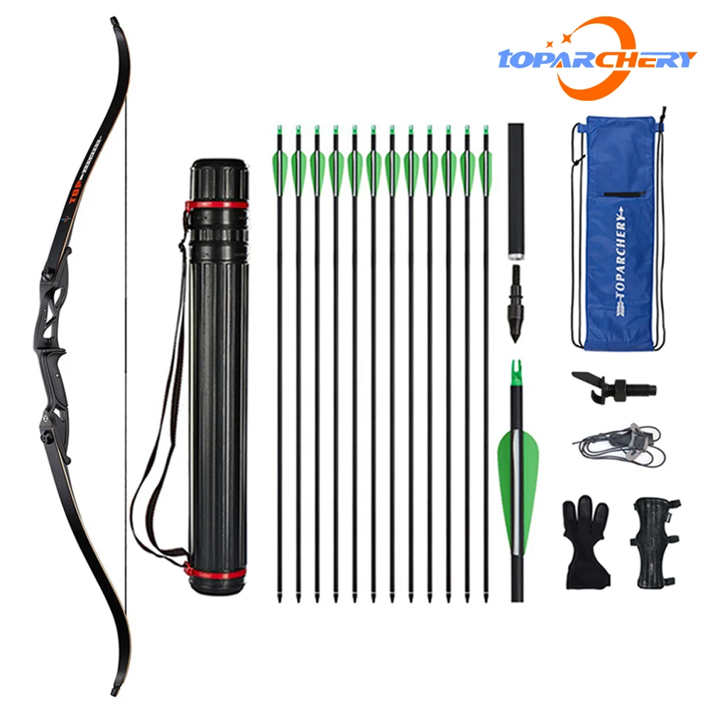 

Toparchery 56inch Archery Takedown Recurve Bow Hunting Metal Riser Bow Outdoor Sports Shooting Practice Right Hand Bow 30-50lbs