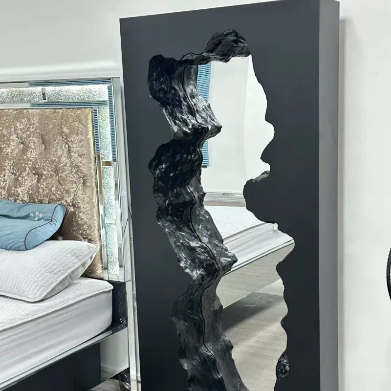Broken full body mirror minimalist creative irregular fiberglass reinforced plastic decorative mirror floor mirror