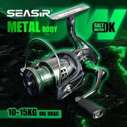 Seasir DW All Metal Spinning Fishing Reel 14+1 BB Gear Ratio Max Drag 15kg Saltwater Fishing Wheel Cheap Designed In Japan