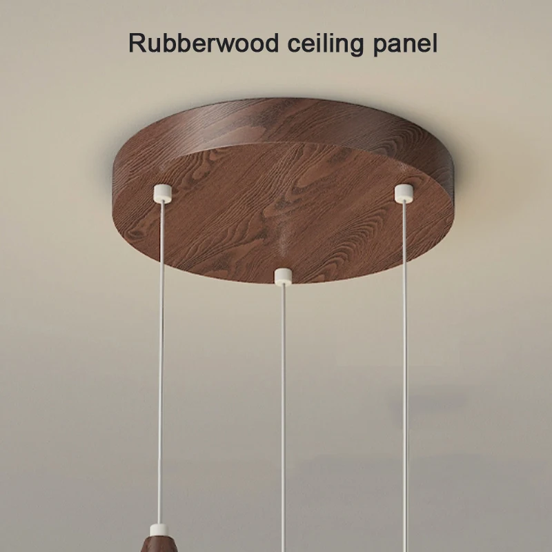 New Mid-Century Vintage Pendant Lamps Creative Flower Solid Wood Linear Eye Protection chandelier for Dining Bar Table Kitchen