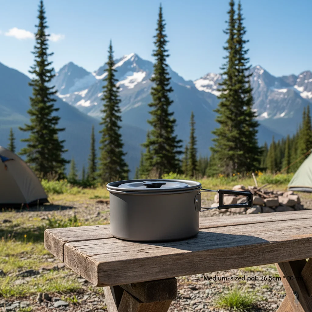 

4-5 Person Outdoor Kitchen Aluminum Teapot Pans Foldable Lightweight Camping Cookware For Hiking Picnic