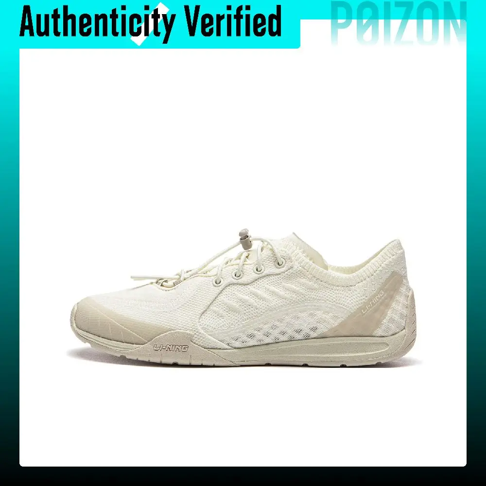 Li Ning Film Fufeng Slip Resistant, Abrasion Resistant, Lightweight Low top Casual Shoes Women's Ecru AGLW202-1