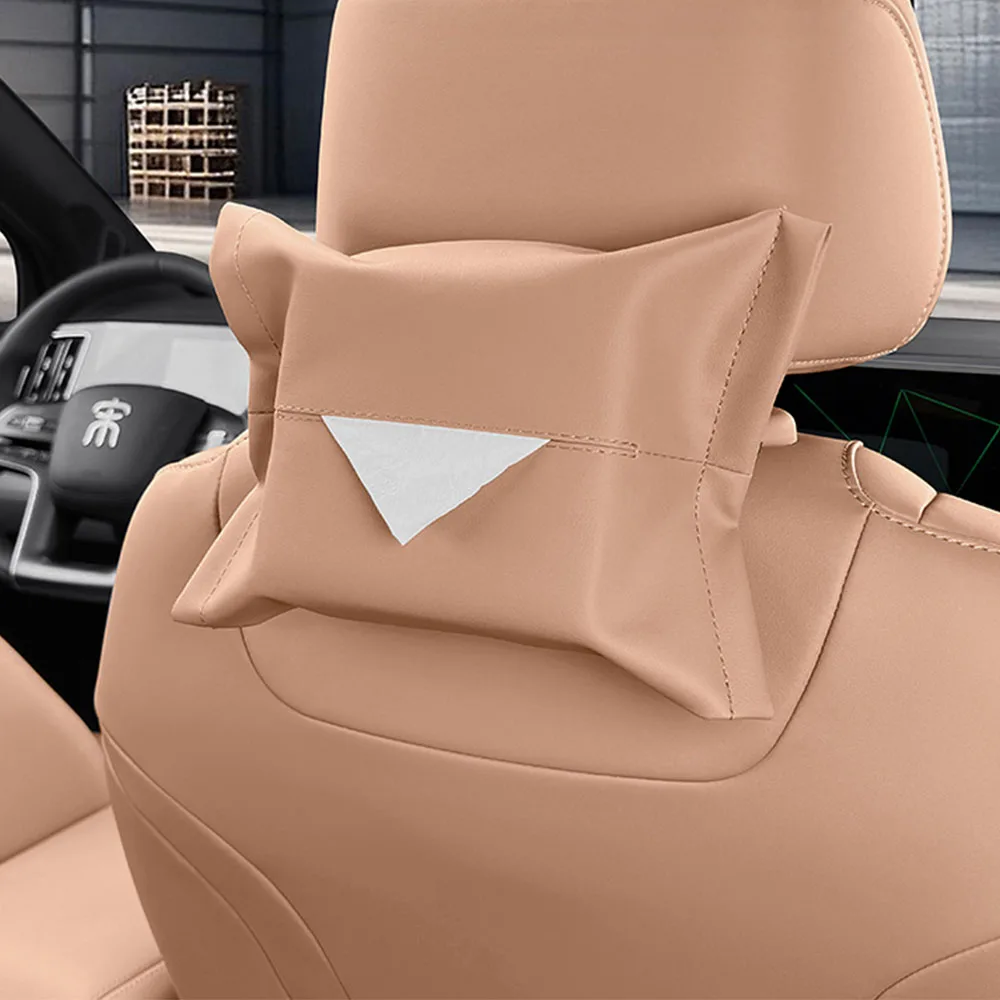 

For 2020-2025 BYD Song Pro DM-i Special Car Mounted Hanging Tissue Box Seat Backrest Leather Tissue Bag Interior Supplies