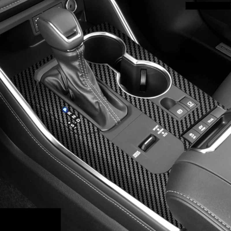لتويوتا هايلاندر 2022-2024 ملحقات السيارة الداخلية طبقة التحكم المركزي ألياف الكربون مقاومة للخدش ملصق واقي