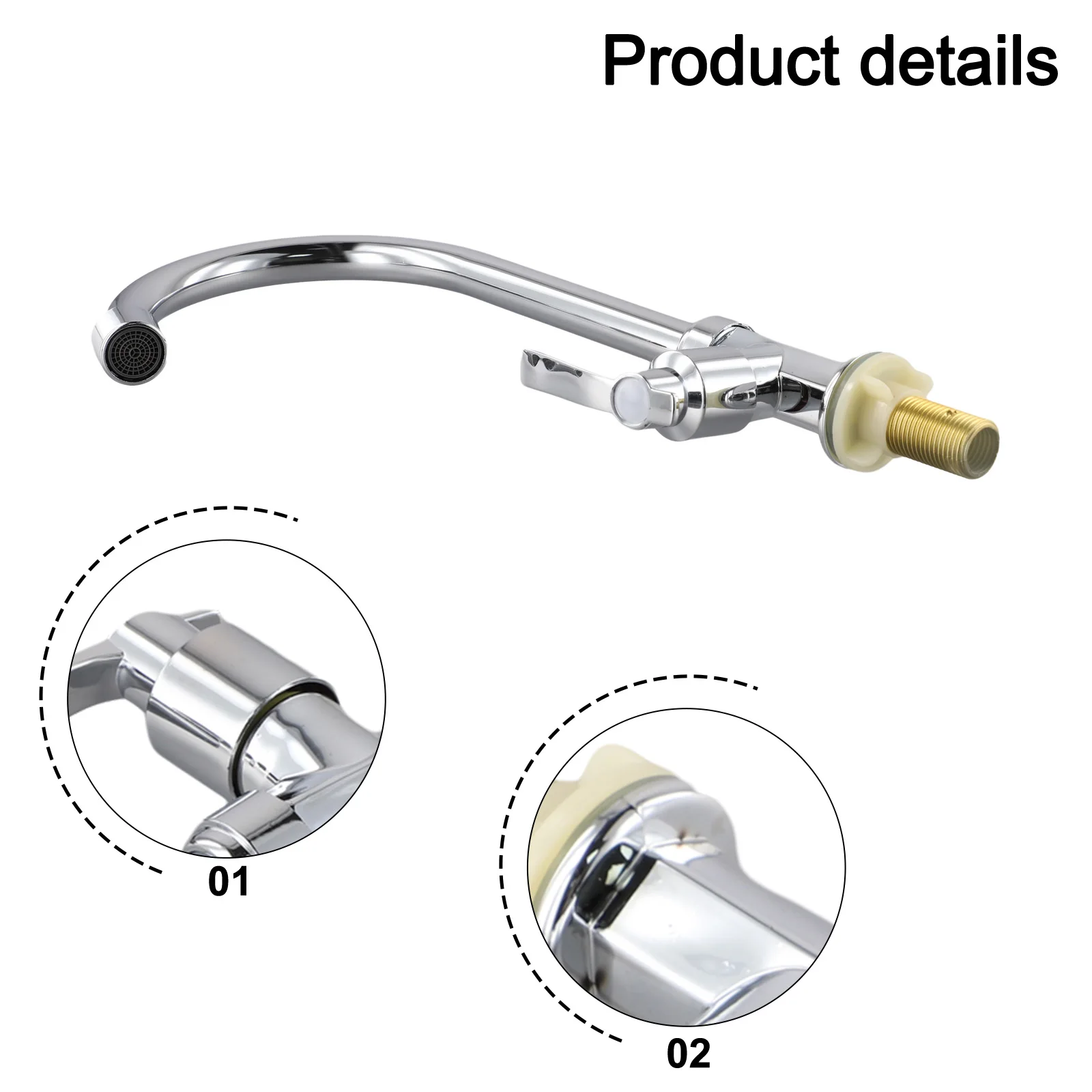 

Sink Taps Faucet Faucet Accessory Household Kitchen Rotatable Single Lever Stainless Steel Cold Water Hole Tap