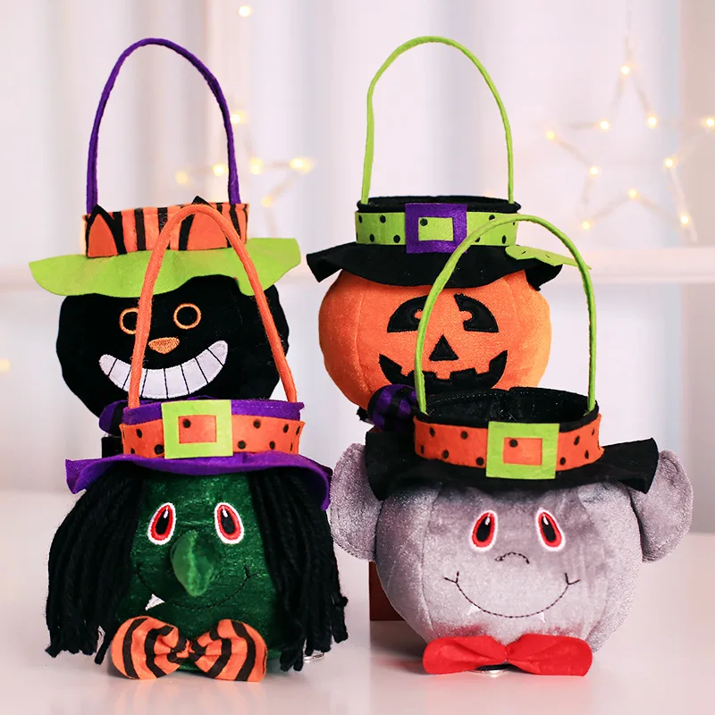 Halloween Portable Pumpkin Bag, Trick or Treat Children, Christmas Candy Bag, Chocolate Packaging, Storage Bag, Cute Gift