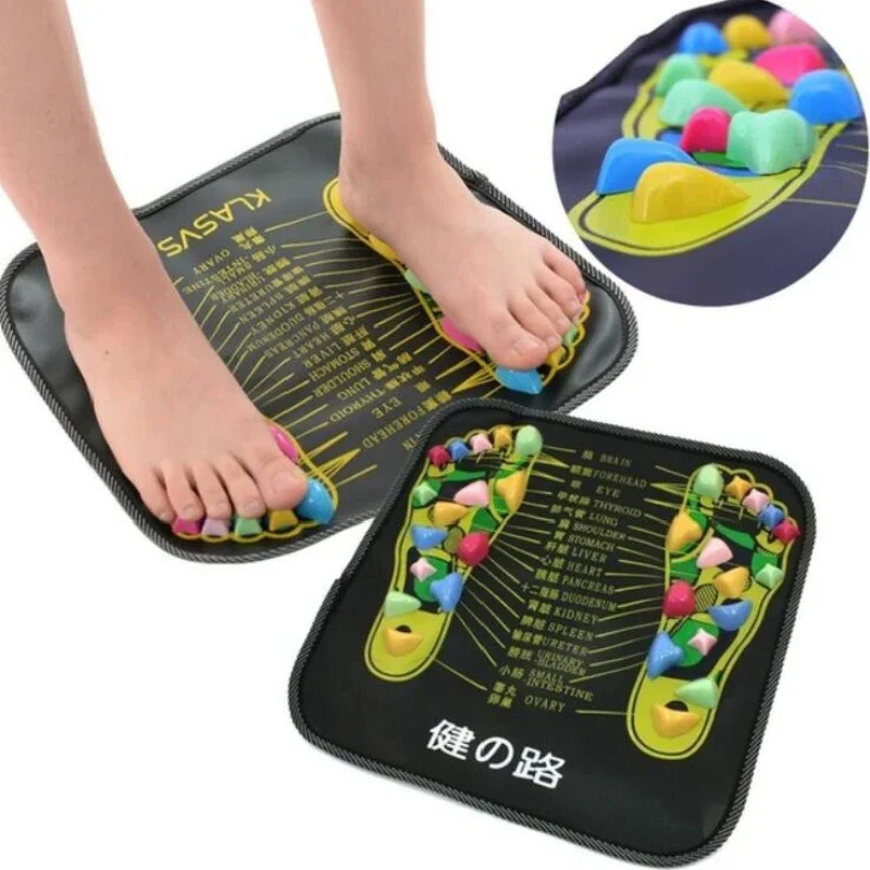 Foot Massage Pad Stress Relief Reflexology Walk Stone Road Feet Massage Mat Acupressure Relax Trigger Point Heath Therapy Relax