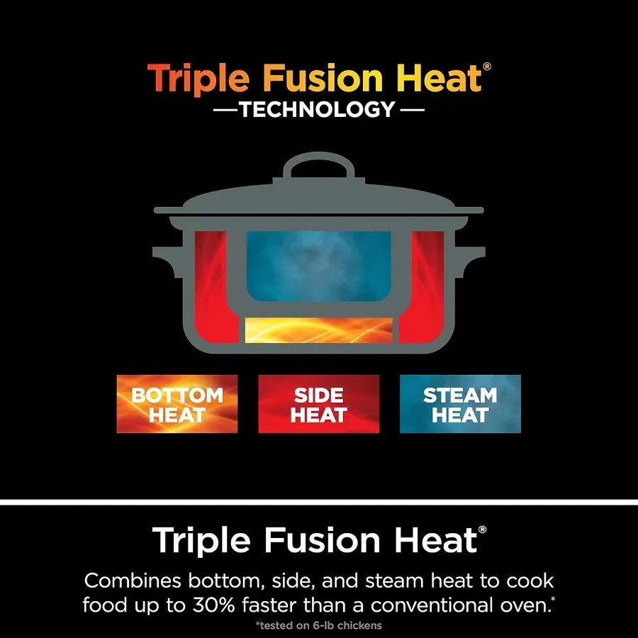 طباخ متعدد 6 في 1 مع وظائف مقاومة للفيديو للمطبخ المنزلي بسعة 8.5 لتر مع غطاء زجاجي وفرن ملعقة مدمج S #4